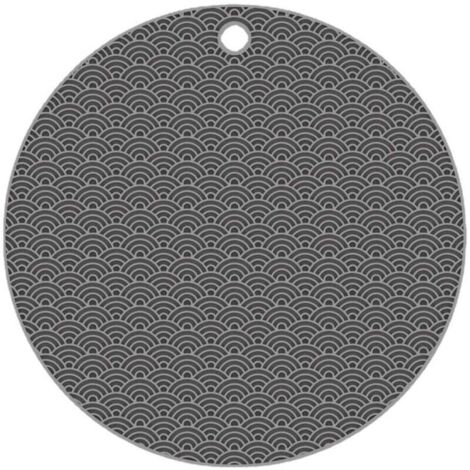Tapis chauffant rond en silicone - Tapis chauffant - Support chauffant trépied - Protège-table - Dessous de plat résistant à la chaleur - Gris (1/4)