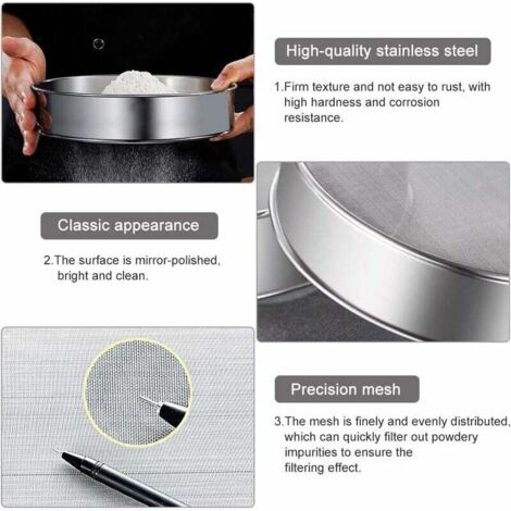 Tamis Fins En Acier Inoxydable, Tamis De Pâtisserie, Forme