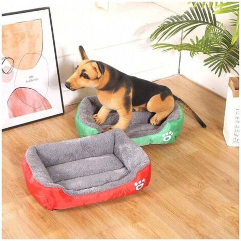 Joli lit chaud pour chien et chat au printemps, lit carré pour chat de couleur bonbon, matelas confortable et doux pour animaux de compagnie, vert S 1 pièce (1/3)