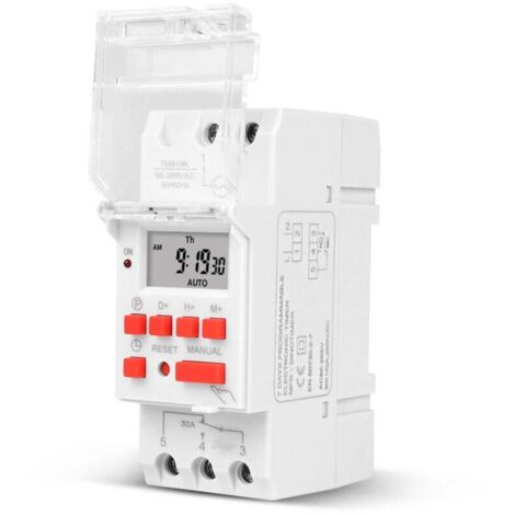 1 pc TM919B-2 220V 30A super grande capacité avec batterie intégrée minuterie de cycle automatique interrupteur contrôleur de temps (1/4)