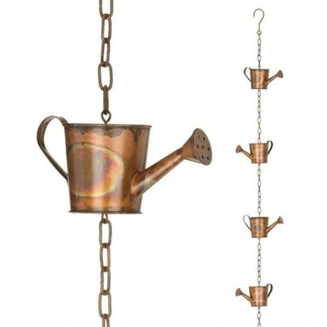 Metal Rain Chain, Chaîne de Pluie décorative en Métal en Forme de Papillon, Métal Bouilloire Drain Eau Pluie Guide Chaîne, Chaîne d'eau de Pluie Fonctionnel et décoratif pour gouttières (Bouilloire) (1/4)