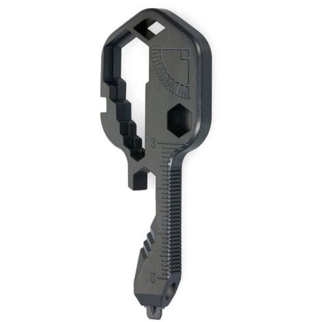 Clé multi-outils 24 en 1 en forme de clé, outil de poche extérieur en acier inoxydable (noir) (1/4)