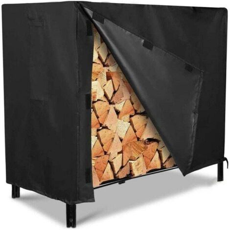 Housse Imperméable pour Bois de Chauffage Extérieur - 122 x 61 x107cm - Noir (1/4)