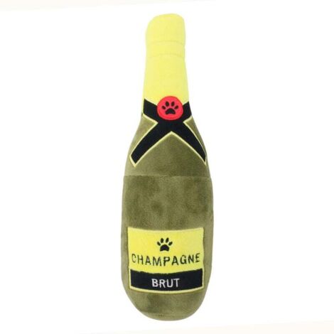 Jouets en peluche pour chien en forme de bouteille de tequila et de champagne, jouet à mâcher résistant aux morsures et aux dents propres (1/4)