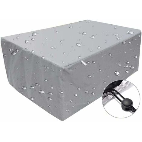 Housse de mobilier d'extérieur,bache imperméable coupe-vent anti-UV,Housse de protection rectangulaire en tissu Oxford 210D argent - 120 x 120 x 74 cm (1/4)