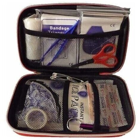 Generic Kit de Premiers Secours Complet - Boîte de Pharmacie d'Urgence ( Maison, Voiture, Voyage) - Mallette de Secourisme Portable - Rouge - Prix pas cher | CI