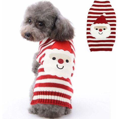 Pull de Noël pour chien de compagnie (Père Noël à rayures (XXL))-Fei Yu (1/4)