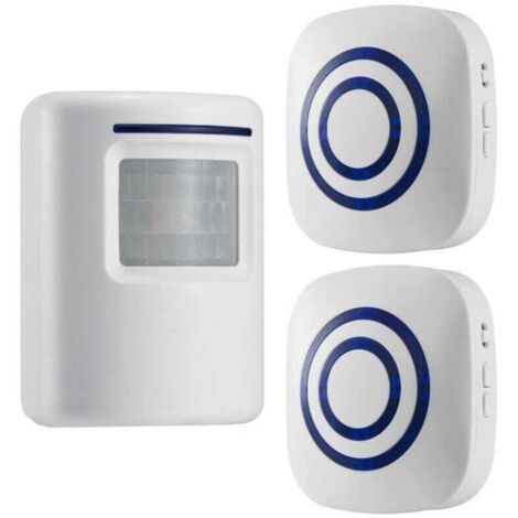Sans fil Allée Alerte : détecteur de mouvement infrarouge de sonnette d'alarme Carillon avec 2 récepteur et 1 Sensor 38 Chime Tunes - indicateurs LED (1/4)