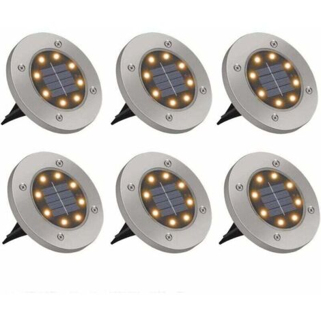 6 pièces parc extérieur led lampes souterraines solaires cour jardin nouvelles lumières solaires de pelouse (1/4)