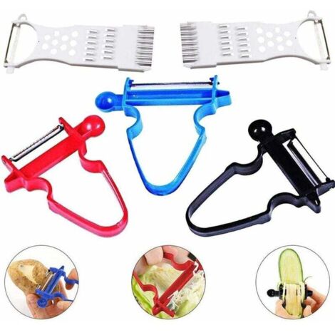 Magic Trio Peeler,5pcs eplucheurs Trancheuse Outils de cuisine pour Spud Fruits Légumes Zesters Cutter-Fei Yu (1/4)