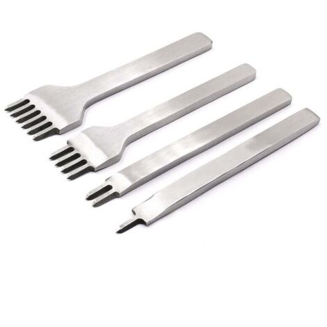 Kit Outils Perforatrice,DIY Cuir Kit, Outils Perforatrice Artisanat du Cuir Griffe Perforateur, Trou Couture Diamant Laçage, pour Trous de Cuir DIY Artisanat du Cuir 4 Pcs(3MM) (1/4)