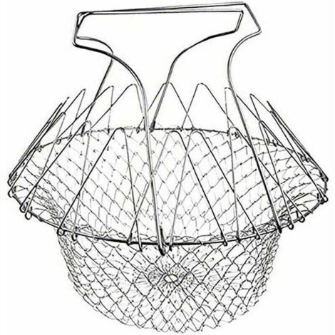 Paniers à frites, panier à friture pliable pour laver les fruits, panier à frites, passoire à panier à friture pliable (1 pièce)-Fei Yu (1/4)