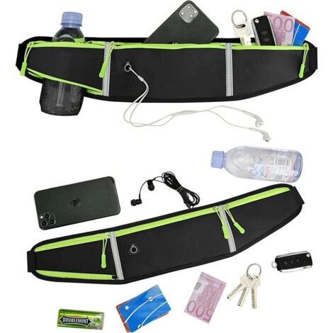 Ceinture De Running Fit Kicks Pour Femme - Rose Néon, Taille Unique, Avec Poche Et Bandes Réfléchissantes