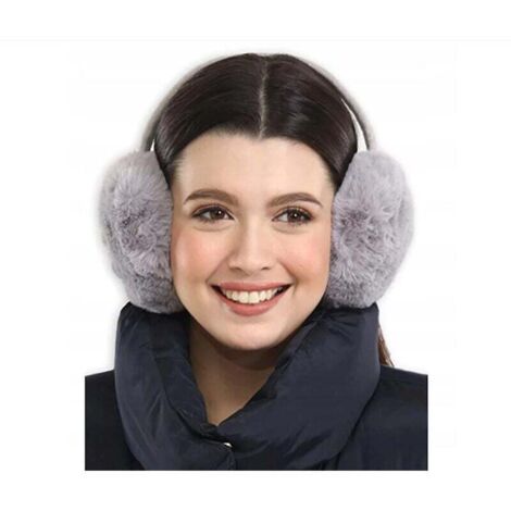 Cache-oreilles d'hiver en polaire douce et chaude pour femme (gris)
