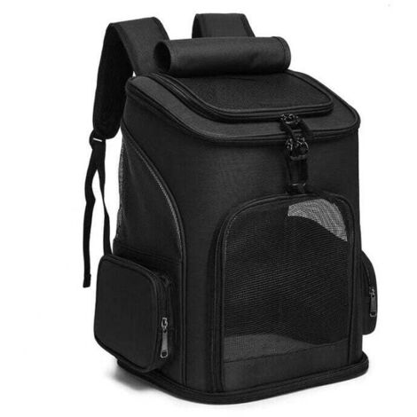 Sac à dos pour chien et chat - Sac à dos pour animal de compagnie - Portable - Pliable - Extensible - Respirant - En maille (1/4)