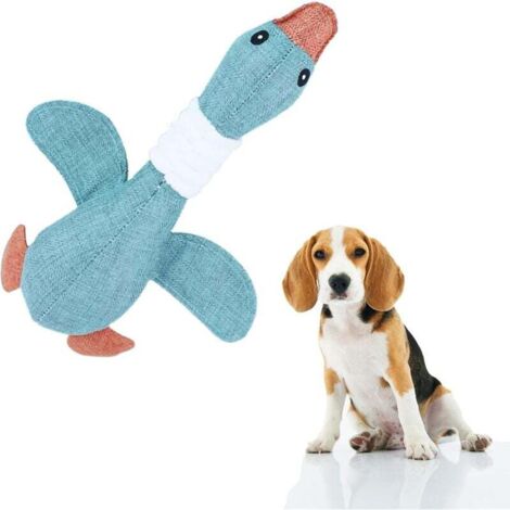 Jouets couineurs pour chiens en forme d'oie sauvage mignons pour chiens de petite et moyenne taille, jouet en peluche doux pour chien, jouets pour chiots pour des dents propres et un entraînement (ble (1/4)