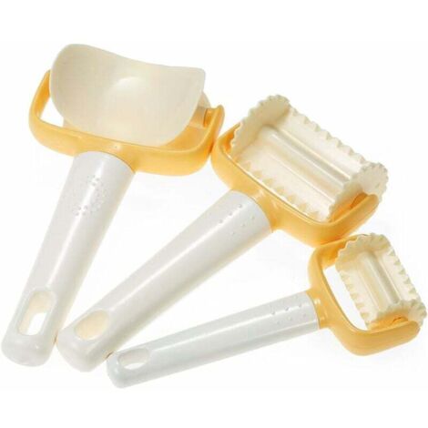 Kit de Moule à Biscuit en Plastique, Découpoir Rond Carré, Rouleau à Biscuits 4cm/6cm/7cm Outil à Pâtisserie avec Lace Emporte Piece - Lot de 3 pcs-Fei Yu (1/4)