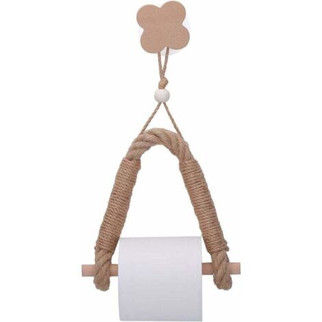 Porte Papier Toilette , Derouleur Papier Toilette , Support Papier WC , Porte-Papier Salle de Bain Support de Rouleau de Serviette Toilette Corde , Solide et Robuste (Lucky Clover)-Fei Yu (1/4)