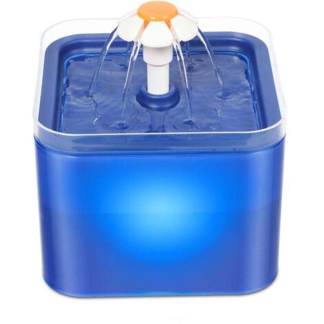 Distributeur d'eau pour chat avec lumière LED 67 oz/2,0 L Distributeur d'eau pour chat ultra silencieux avec filtre automatique (1/2)