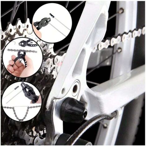 Pince à chaîne de vélo portable, avec crochet de chaîne, pour vélos de route, vélos de sport, VTT, outil de réparation de retrait de maillon de chaîne, 1 pièce noire (1/4)