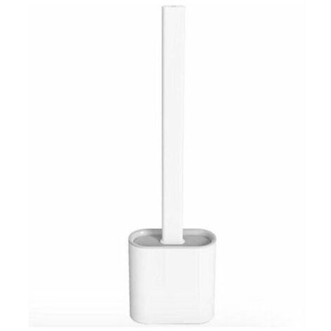 TOILET BRUSH : Brosse WC Ultra Hygiénique en Silicone Flexible Blanc (1/4)