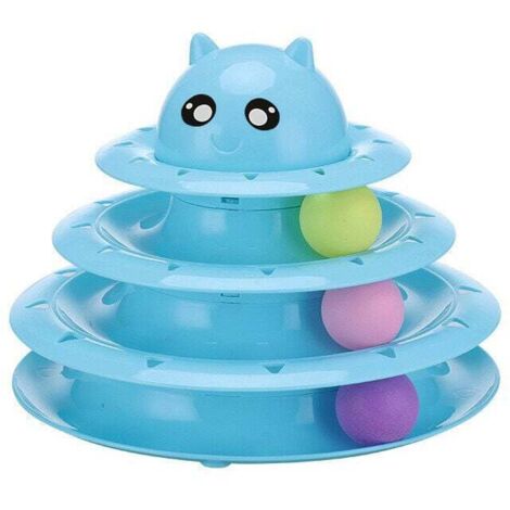 Jouet pour chat, plateau tournant à trois niveaux, tour pour chat, jouet pour animal de compagnie, fournitures pour chat, plateau de jeu interactif pour chat, jouets pour chat