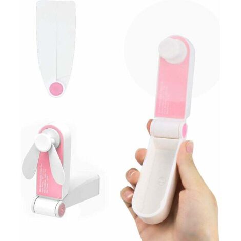 Mini ventilateur portable de poche, ventilateur de bureau, avec USB, rechargeable, pour la maison ou les voyages, 2 vitesses, rose, small hanheld fan-Fei Yu (1/4)