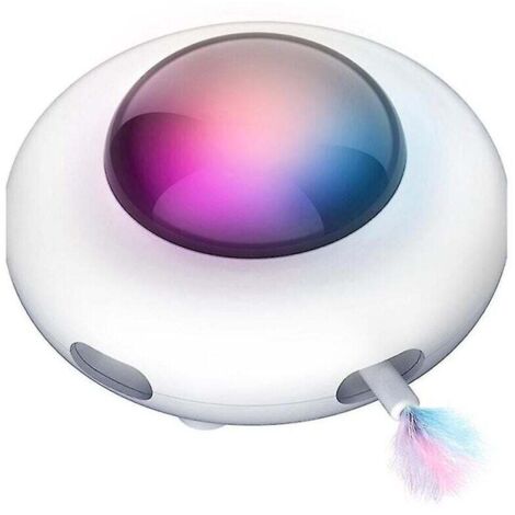 Jouet électrique pour chats Smart Cats Teaser Stick UFO Toy Cats Turntable se transforme automatiquement en électrique Ha