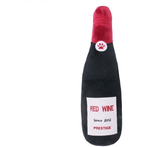 Jouets en peluche pour chien en forme de bouteille de tequila et de champagne, jouet à mâcher résistant aux morsures et aux dents propres (1/4)