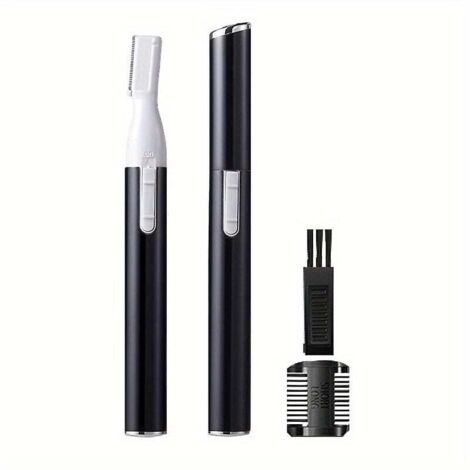 Tondeuse à sourcils améliorée, rasoir à sourcils électrique de précision Funstant pour femmes, épilateur facial à piles avec peigne, aucune sensation de tiraillement (1/3)