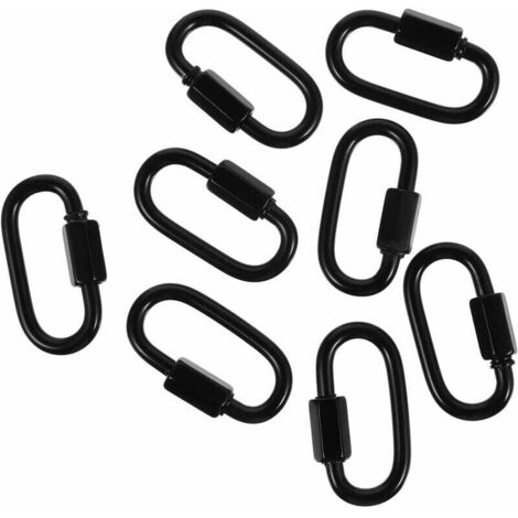 8Pcs Connecteur de Chaîne à Maillon Rapide en Forme de Mousqueton à Verrouillage Rapide Connecteur de Chaîne à Maillon Rapide Boucle de Porte- Clés pour Mousqueton Hamac Camping (1/4)
