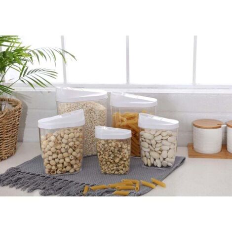 5 Pièces Transparent Boîte Alimentaire Hermétique de Rangement Conservation à Céréales Fruits Secs-Fei Yu (1/4)