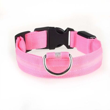 Collier LED rechargeable par USB pour chien de compagnie, clignotant, lumineux, sécurité, lumière en nylon