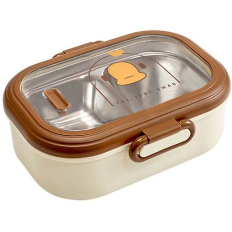 Boîte à lunch en acier inoxydable - Boîte à lunch - Boîte à lunch pour adultes - Boîte bento de 950 ml avec compartiments - Hermétique - Boîte à lunch pour enfants - Idéale pour l'école, le travail et