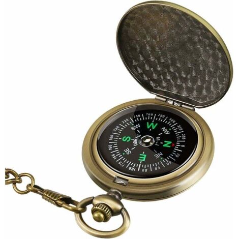 Boussole De Survie Rétro EMagTech – Bronze, 65x46 Mm, Alliage De Zinc – Imperméable, Résistante – Camping, Randonnée