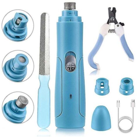 Ensemble d'outils de manucure pour animaux de compagnie, taille-ongles électrique USB pour chat et chien, coupe-ongles automatique