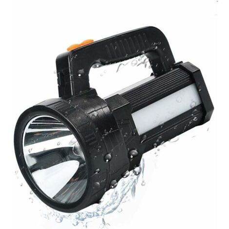 Lampe Torche LED Rechargeable étanche IPX4, LED 3 En 1 Puissante 9600mAH / 11000 Lumens, Lampe Camping Portable, Lampe de Poche Rechargeable pour Randonnée Camping - Ceinture et Chargeur Fournis (A)-F (1/4)