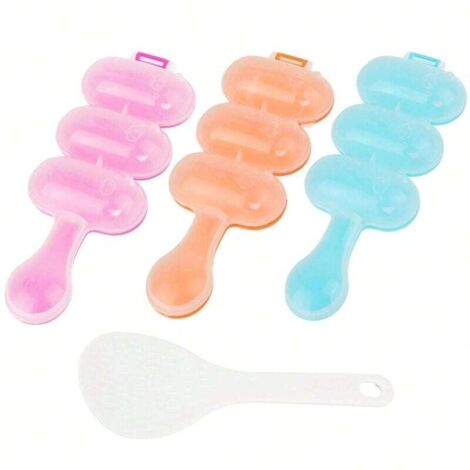 Lot de 3 moules à boules de riz, assaisonnement pour boules de riz, moules à déjeuner pour boules de riz, outils de cuisine pour assaisonnement et décoration de sushis à faire soi-même (1/4)