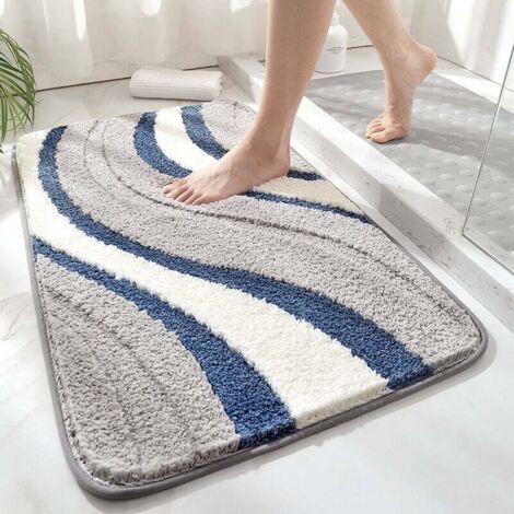 Tapis de bain gris - Tapis de salle de bain - Tapis - Tapis de bain - Tapis de salle de bain - Tapis antidérapant - Tapis décoratif
