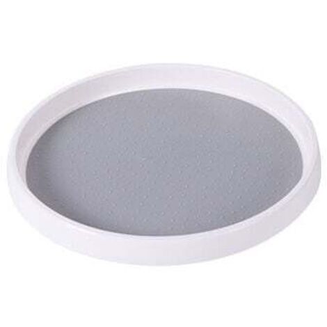 Support de stockage de bouteilles de condiments de cuisine rotatif multifonctionnel, monocouche, petit blanc + gris (1/4)