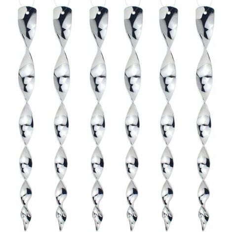 6 Pièces Répulsif Anti-Oiseaux Réfléchissant Anti-Oiseaux, Réflecteur Répulsif Anti-Oiseaux Suspendu, Spirale de Vent Réfléchissant Anti-Oiseaux (Argent)-Fei Yu