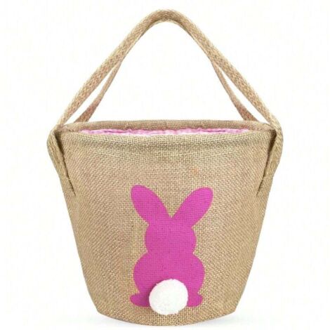 Panier de jeu de chasse aux œufs de Pâques pour enfants, sac de décoration de panier de Pâques en jute, fournitures de fête de jeu de Pâques pour enfants garçons et filles - Vert (1/4)