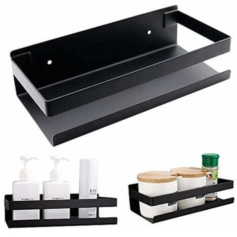 Support de salle de bain en acier inoxydable, support de douche, 20 cm, le Perçage et l'installation sont nécessaires-noir-Fei Yu (1/4)