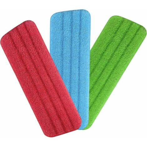 Housse de Nettoyage de Rechange, 3 pcs Mop Remplacement des Tampons, Housse de Rechange pour Balai Plat Nettoyage en Microfibre (42 x 14.5cm)-Fei Yu (1/4)