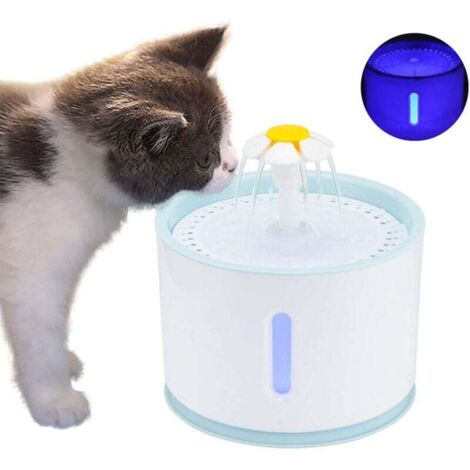 Fontaines pour Chats, Pet Fontaine d'eau, 2.4 L Distributeur d'eau Distributeur d'eau Automatique pour Chat Cat Pet Pet Charbon Activé avec Cable USB-Fei Yu