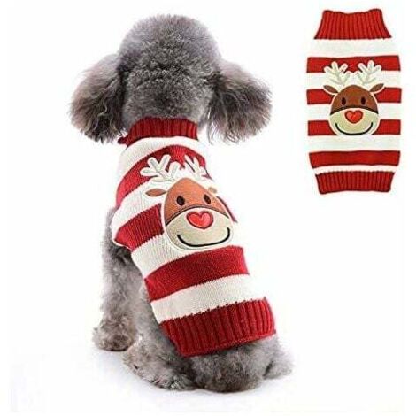 Pull de Noël pour chien de compagnie (Renne à rayures (XXL))-Fei Yu (1/3)