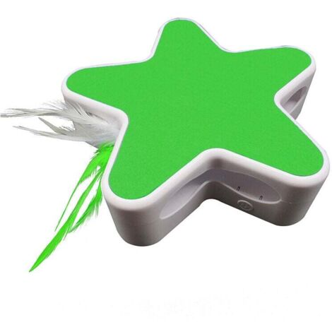 Fournitures pour animaux de compagnie Jouets pour chat Électrique Smart Self-Hi Feather Funny Cat Stick (Blanc et Vert) (1/4)