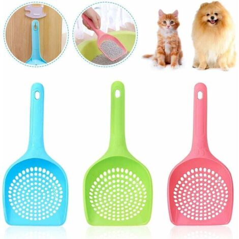 Pelle à Litière pour Chat, 3 Pièces bac à Litière Plastique pour Chat, Animal dômestique Pelle à Litière avec Poignée Antidérapante, Animal Propre Les Fournitures de Nettoyage-Fei Yu (1/3)