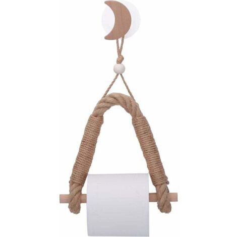 Porte Papier Toilette , Derouleur Papier Toilette , Support Papier WC , Porte-Papier Salle de Bain Support de Rouleau de Serviette Toilette Corde , Solide et Robuste (Moon)-Fei Yu (1/4)