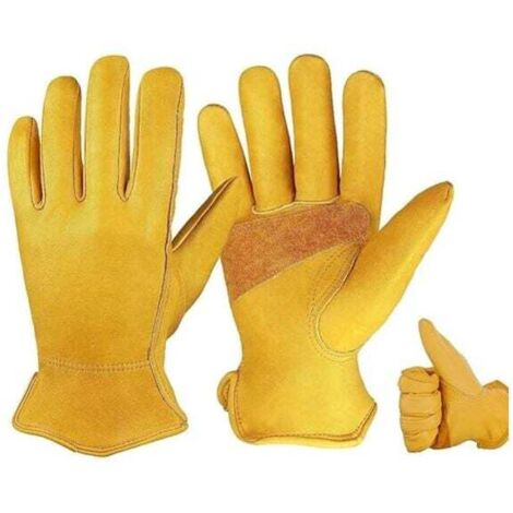 1 paire de gants de jardinage flexibles et résistants aux épines - Gants de jardinage confortables en cuir - Gants de travail de soudure pour homme et femme(M)-Fei Yu (1/4)